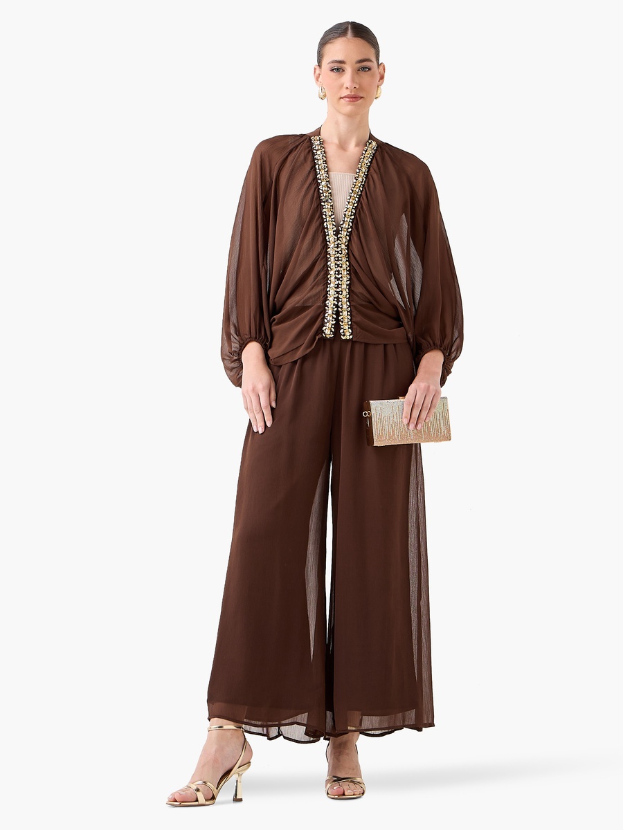 Sheer Wide Leg Pants