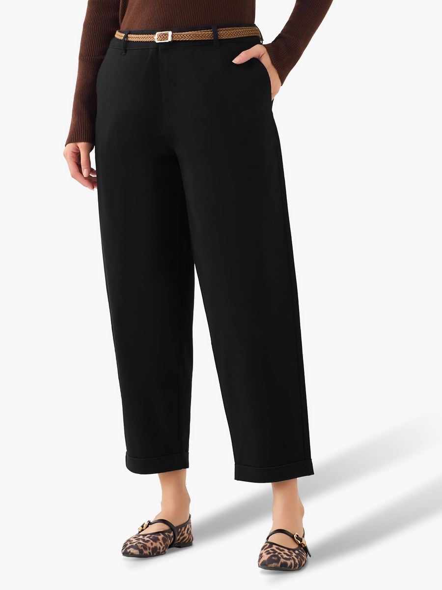 Relaxed Fit High Waist Chino Pants