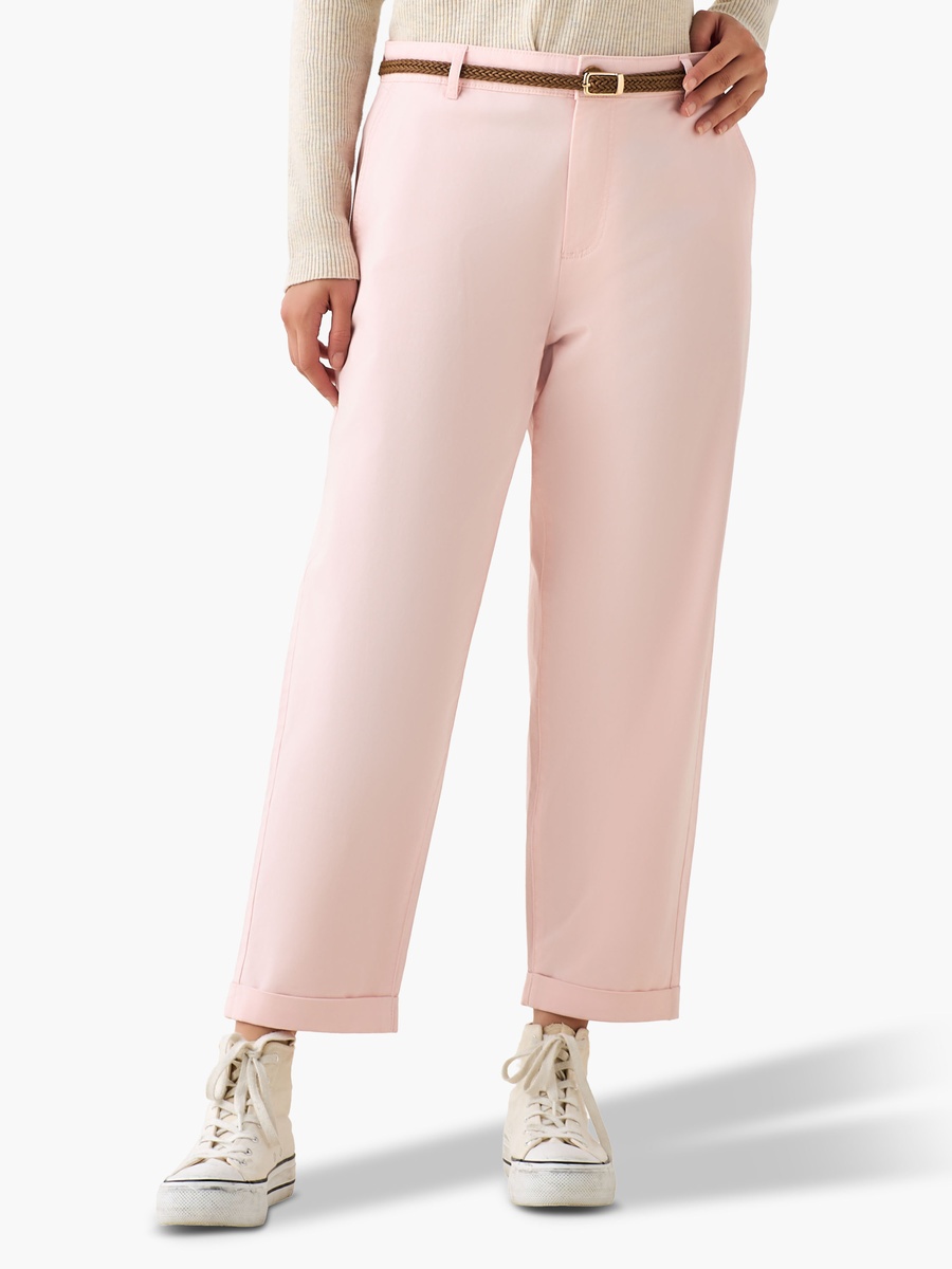 Relaxed Fit High Waist Chino Pants