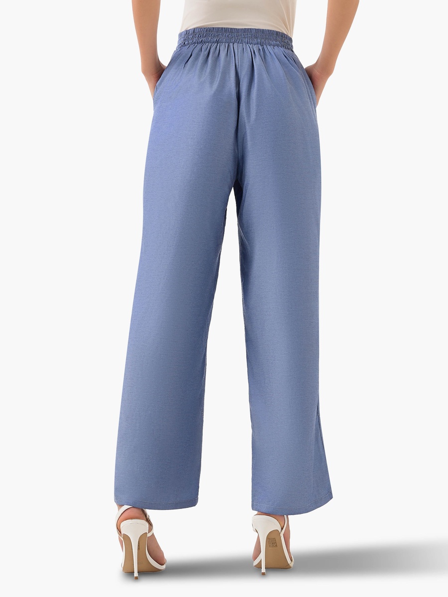 Wide-Leg Embellished Trousers