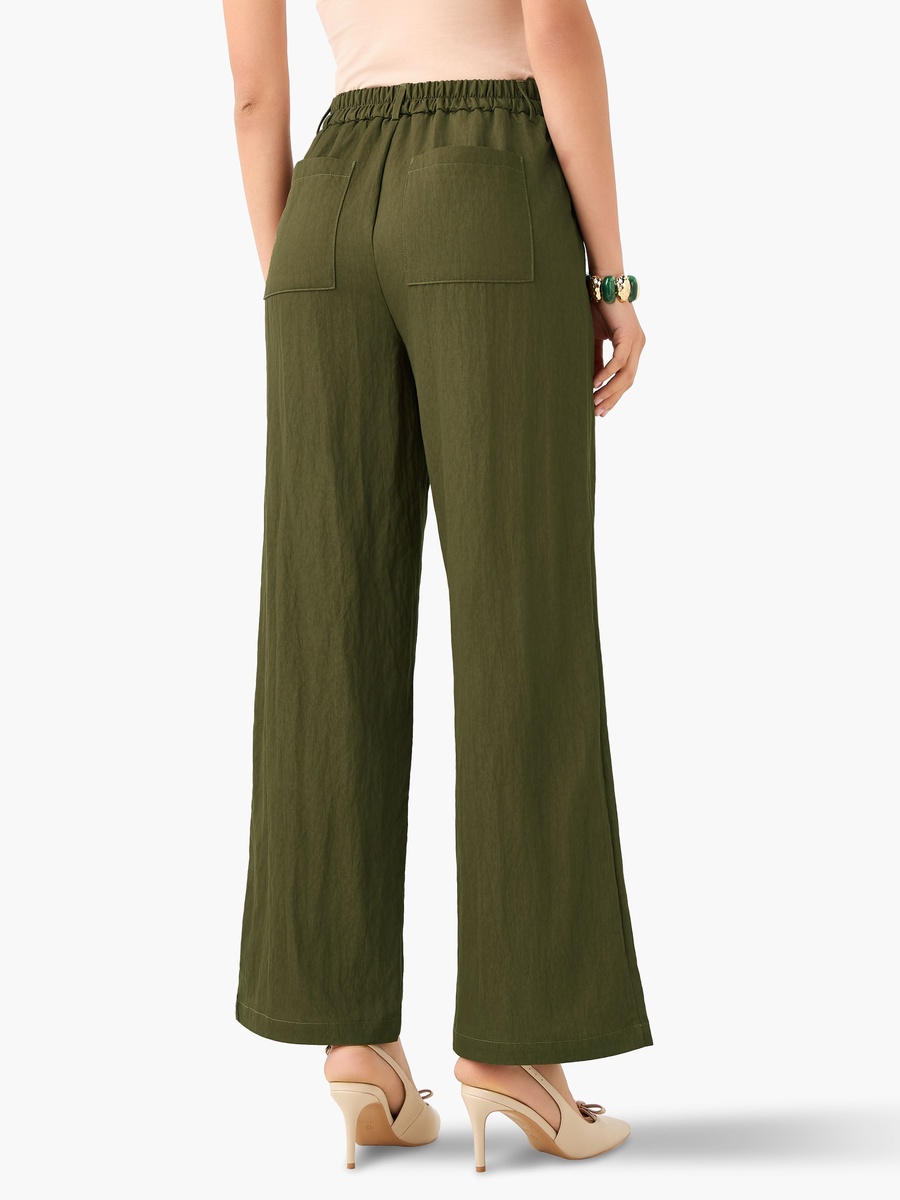 Wide-Leg Pleated Trousers