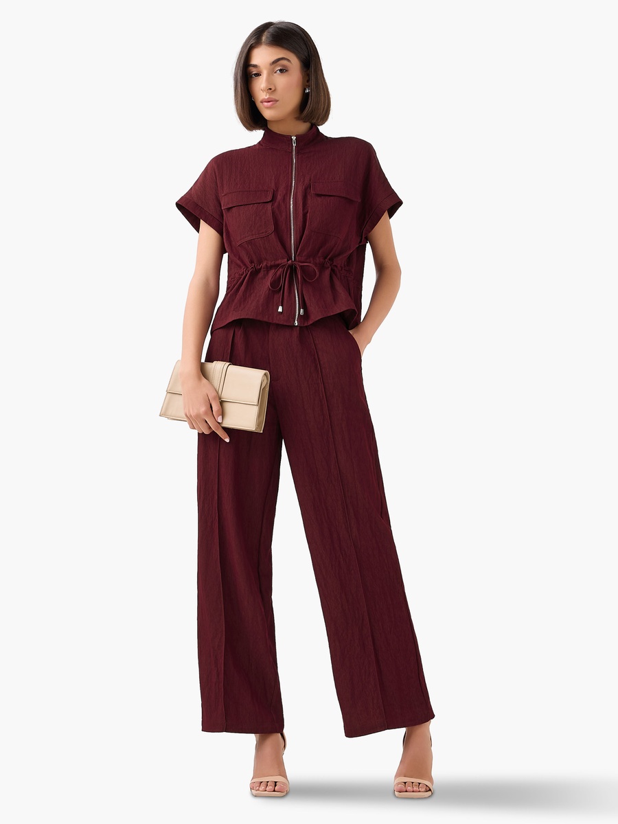 Wide-Leg Pleated Trousers