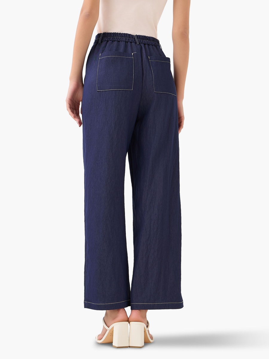 Wide-Leg Pleated Trousers