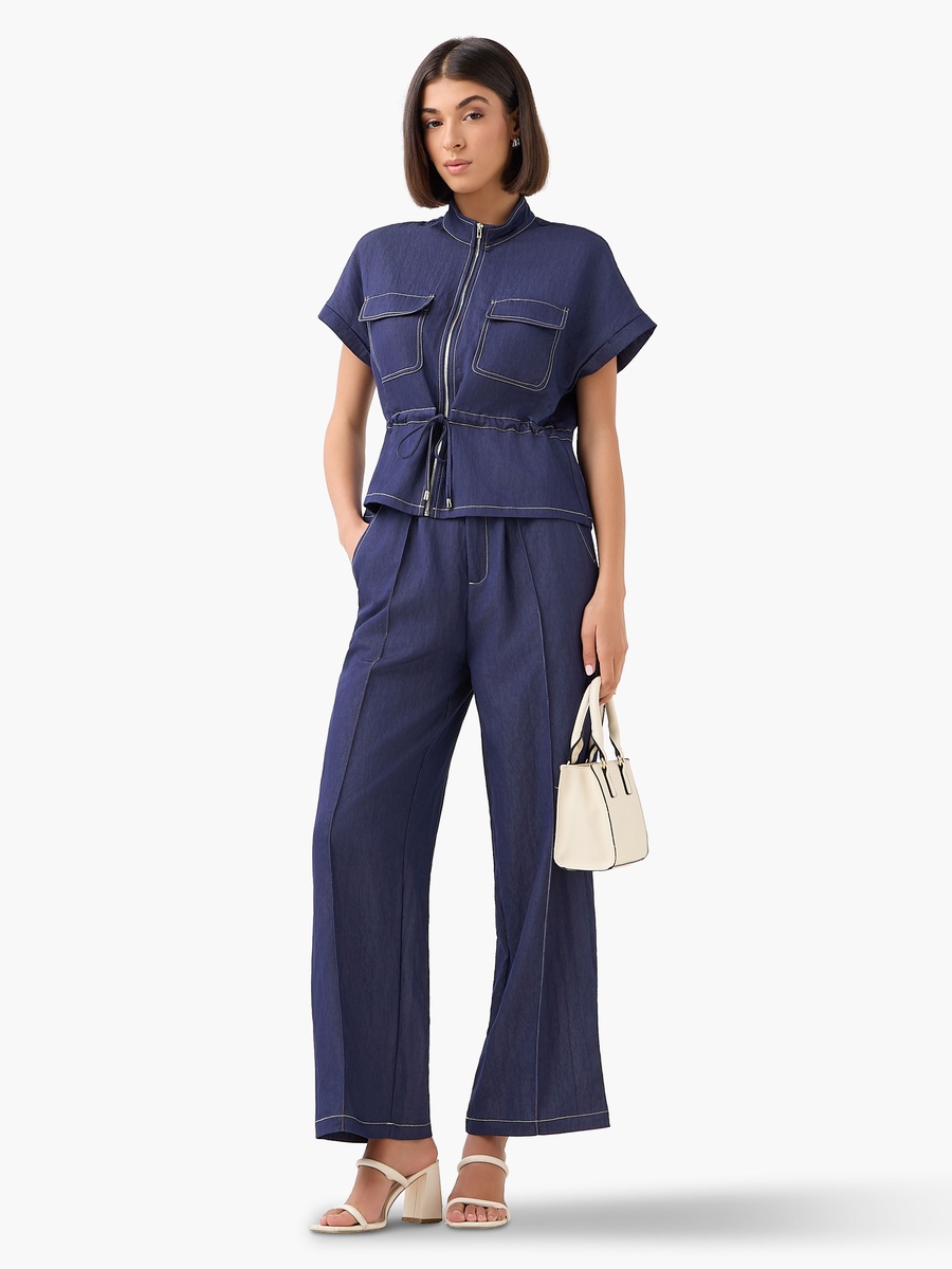 Wide-Leg Pleated Trousers