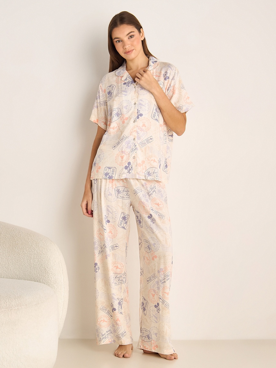 Viscose Pyjama Set with Shirt and Pants