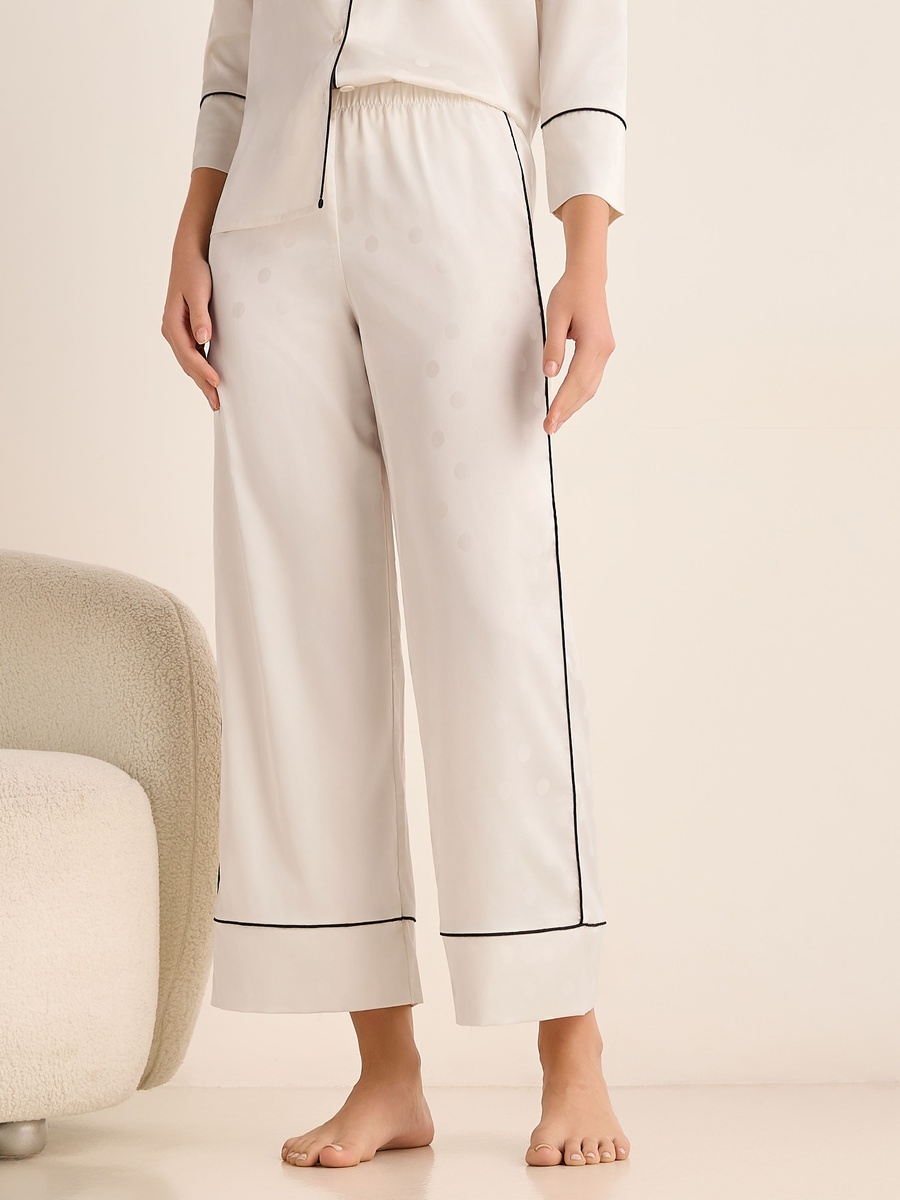 Satin Pyjama Set with Button-Down Shirt and Pants