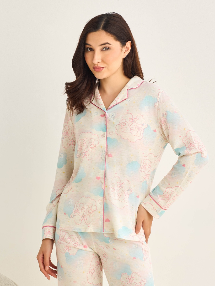 Pyjama Set with Button-Down Shirt and Pants