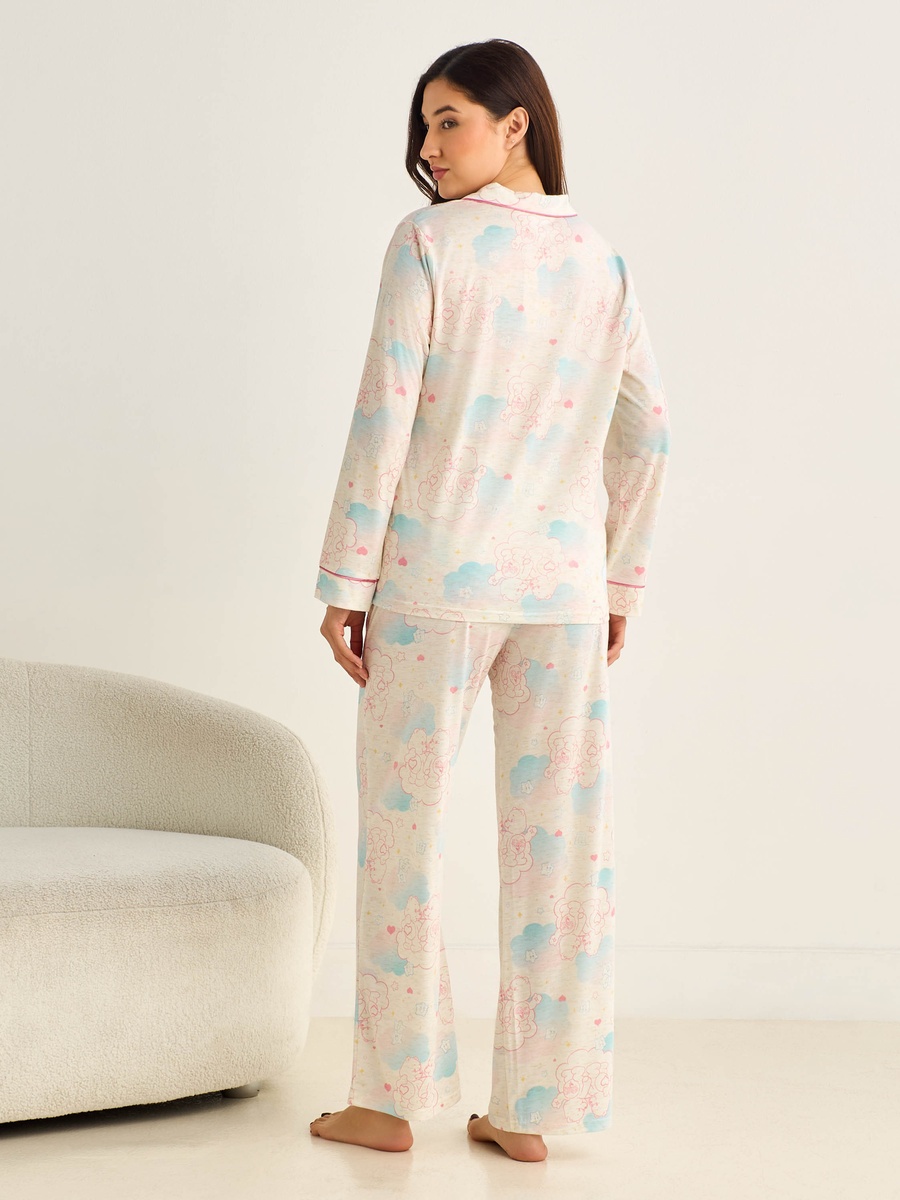 Pyjama Set with Button-Down Shirt and Pants
