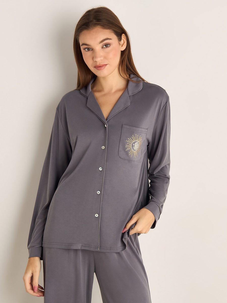 Modal Pyjama Set with Shirt and Pants