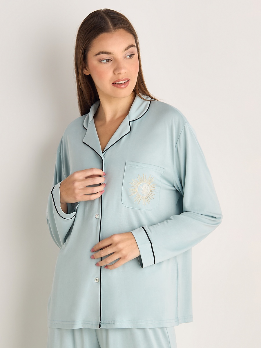 Modal Pyjama Set with Shirt and Pants
