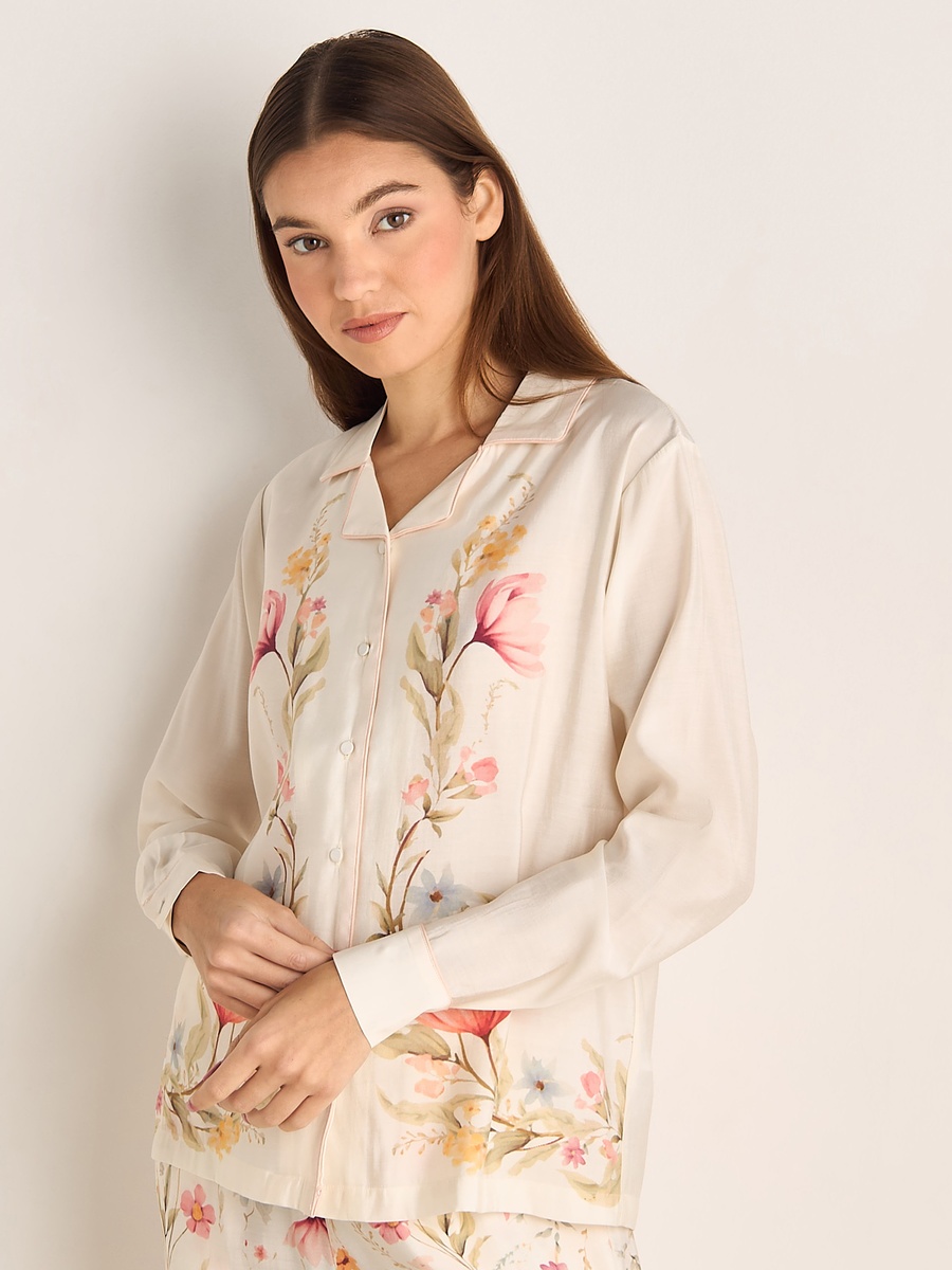 Pyjama Set with Button Down Shirt and Trousers