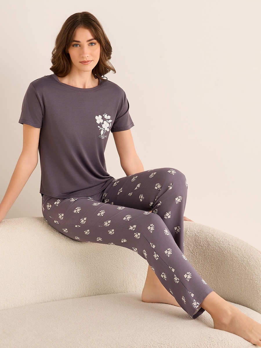 Viscose Pyjama Set with Top and Pants