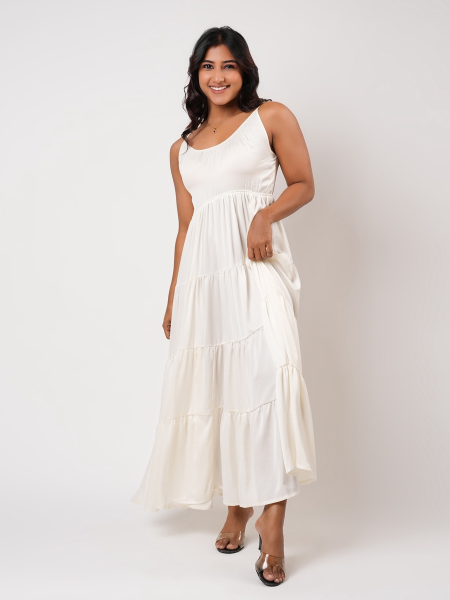 Sleeveless Tiered Maxi Night Gown