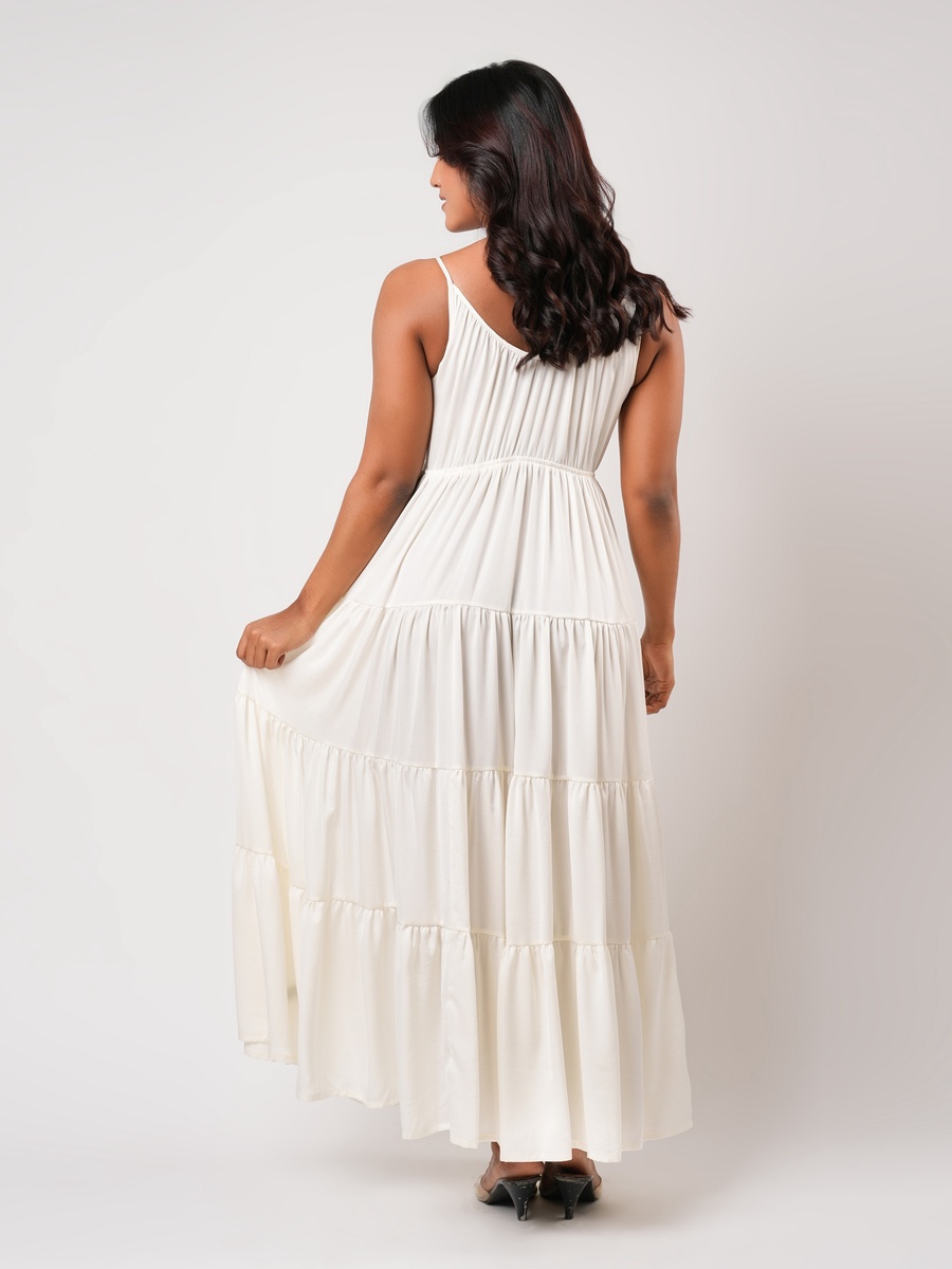 Sleeveless Tiered Maxi Night Gown