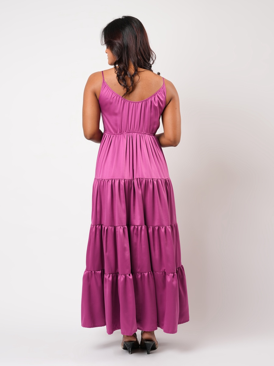 Sleeveless Tiered Maxi Night Gown