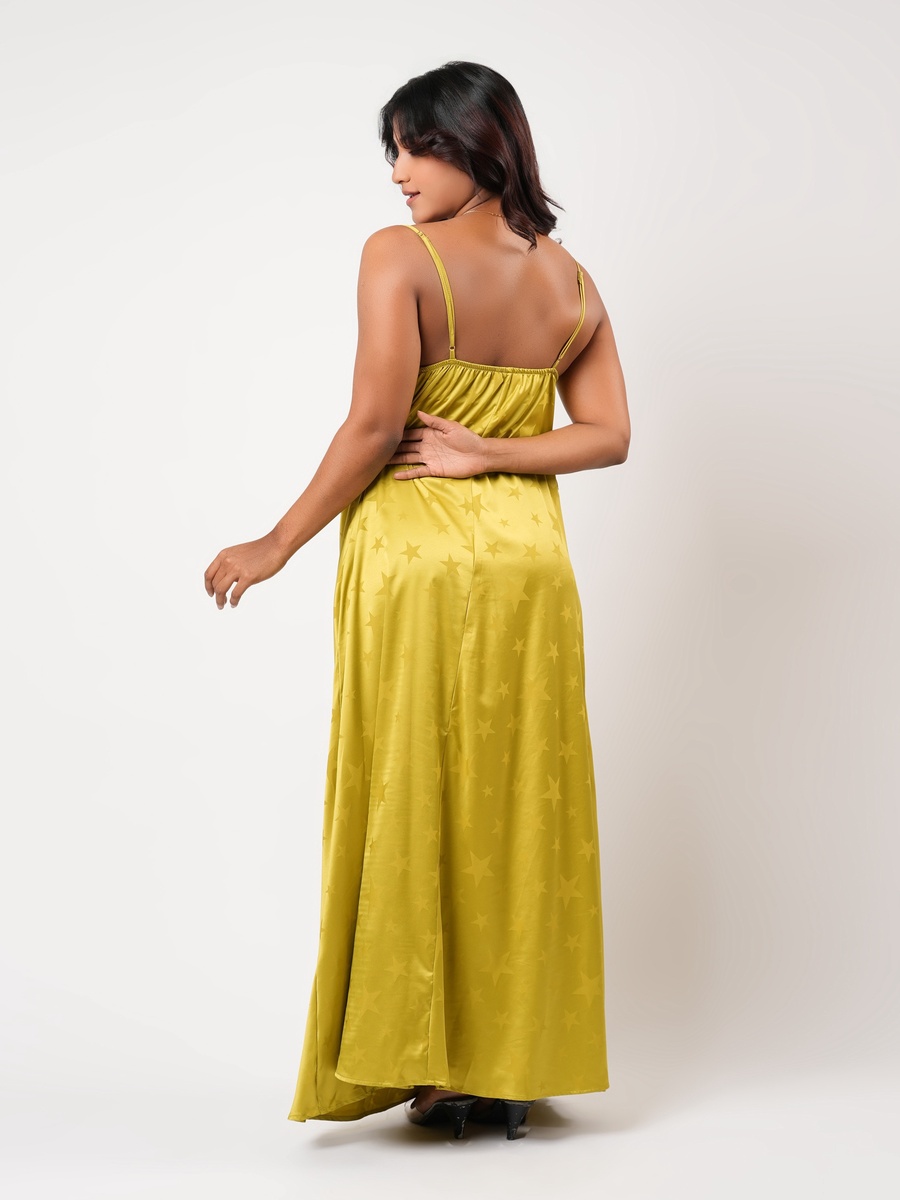 Sleeveless Star Print Maxi Night Gown