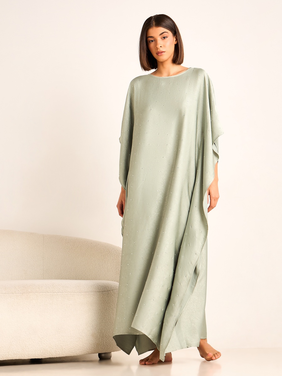 Maxi Kaftan Night Gown with Studded Embellishment