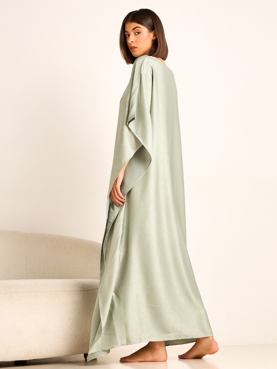 Maxi Kaftan Night Gown with Studded Embellishment