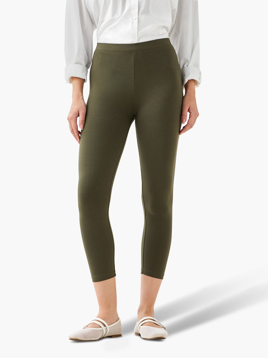 High-Rise 3/4 Length Leggings with Elasticated Waistband