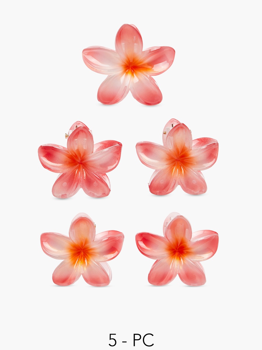Pack of 5 Floral Hair Clamps