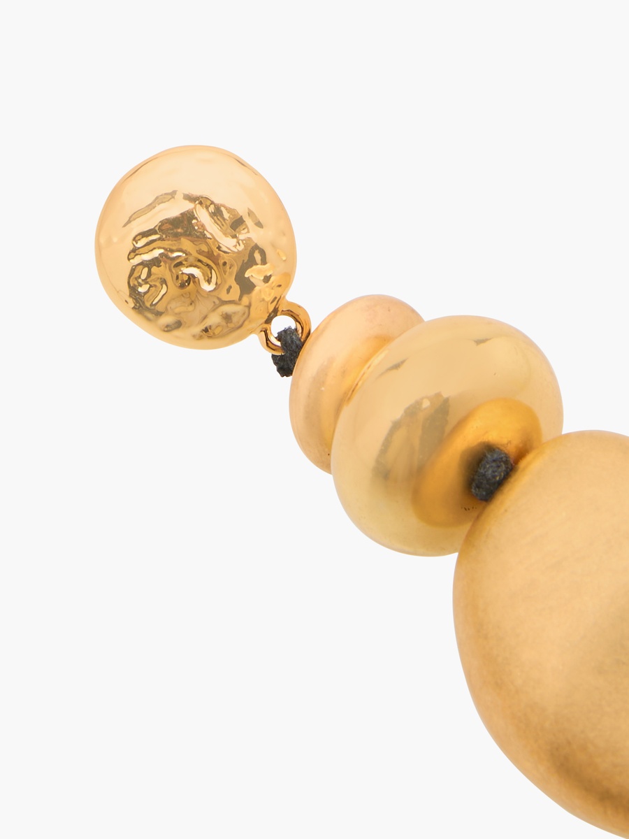 Metallic Brushed Orb Drop Earrings with Pushback Closure
