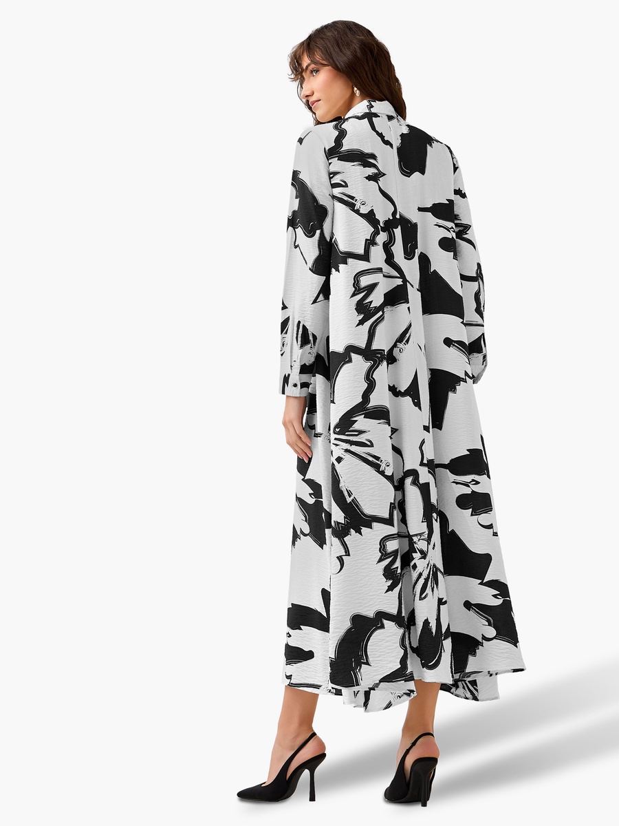 Printed Shirt Dress with Collar