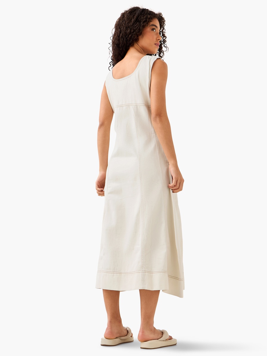 Denim Midi Dress with Zip Closure