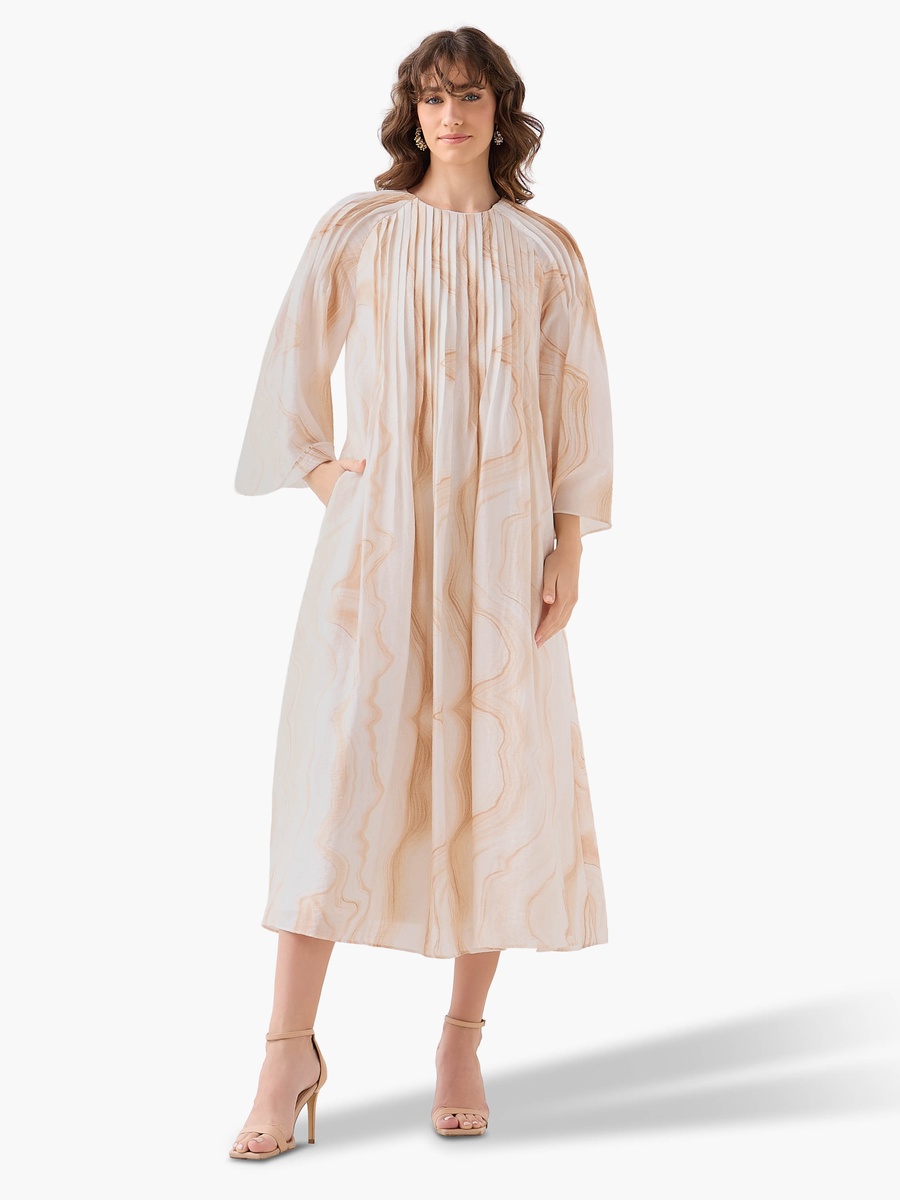 A-Line Midi Dress with Pintuck Detail
