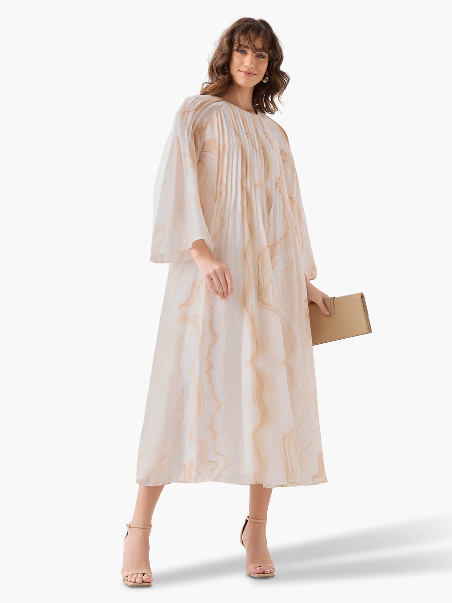 A-Line Midi Dress with Pintuck Detail