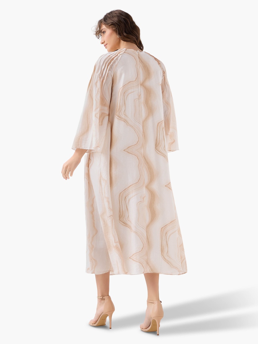 A-Line Midi Dress with Pintuck Detail
