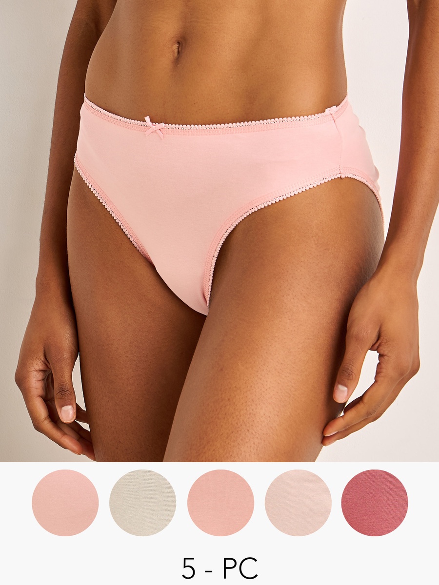 Set of 5 - Bikini Briefs with Bow Detail