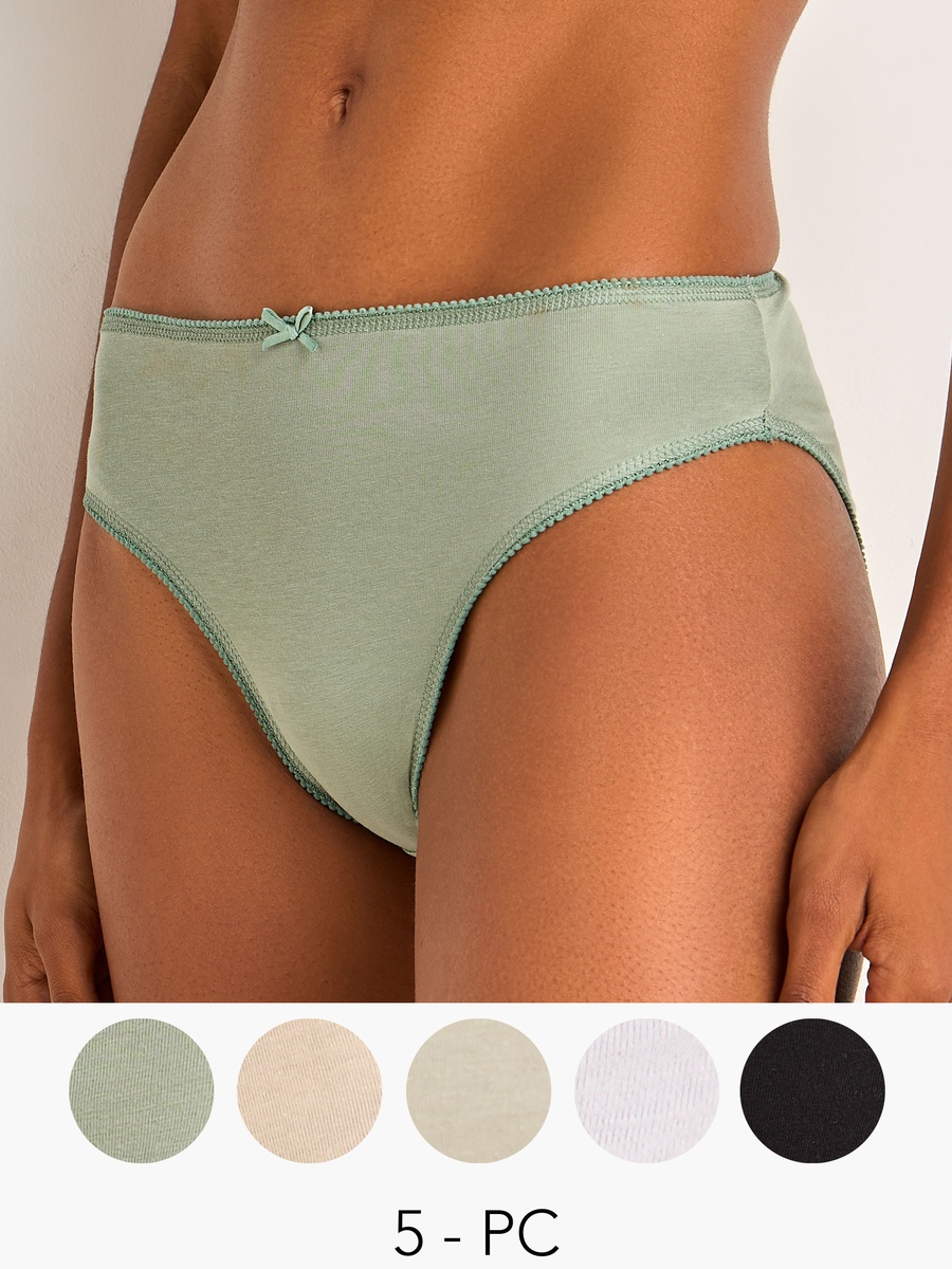 Set of 5 - Bikini Briefs with Bow Detail