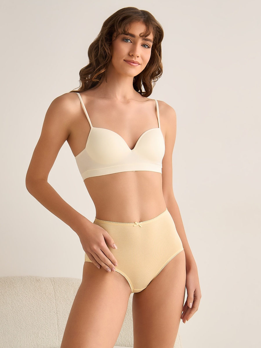 Set of 5 - High Waist Full Briefs with Bow Accent