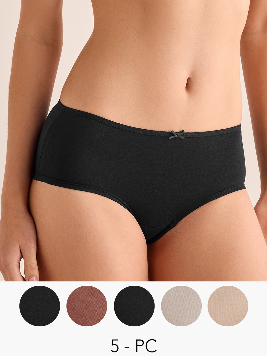 Set of 5 - Hipster Briefs with Bow Accent