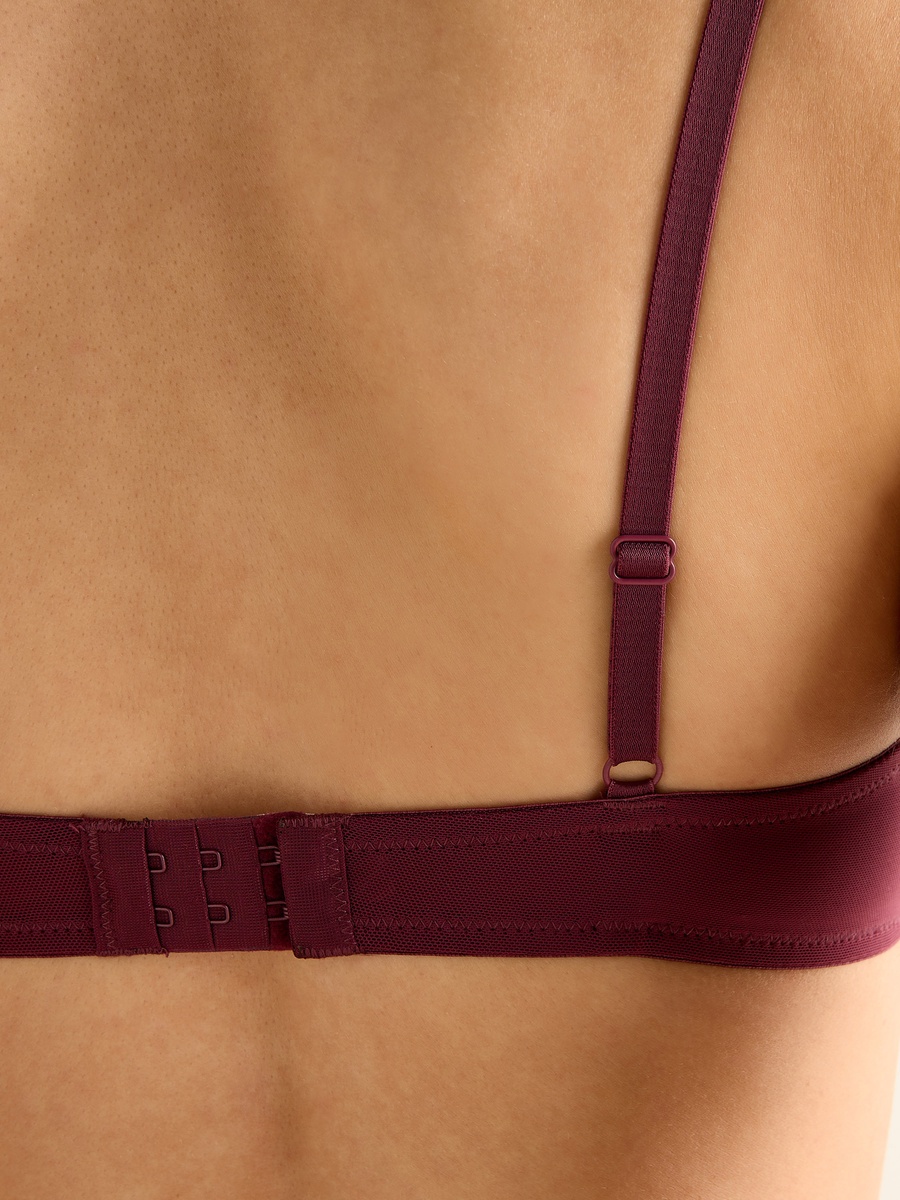 Mesh Bra with Lace Trim