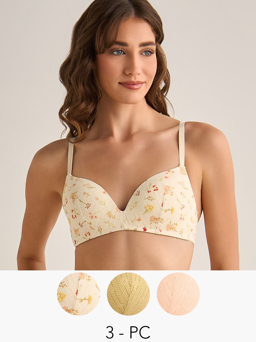 Pack of 3 Seamless Plunge Bra