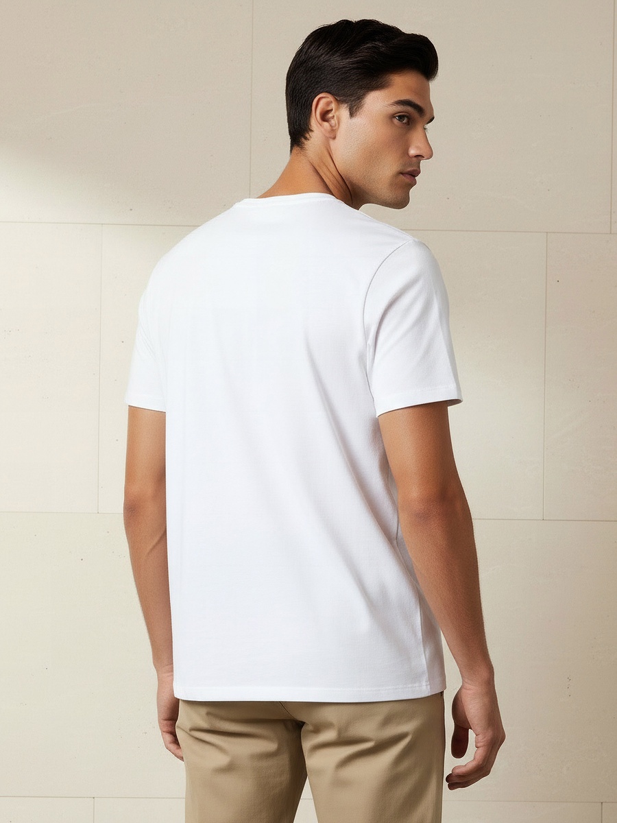 Men Slim Fit Crew Neck Short Sleeve Printed T-Shirt