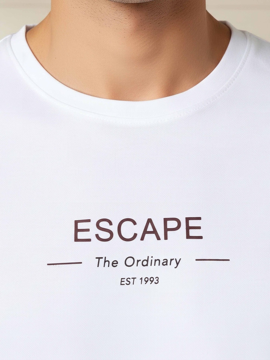 Men Slim Fit Crew Neck Short Sleeve Printed T-Shirt