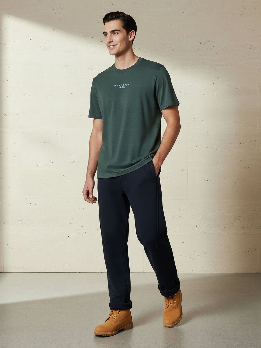 Men Regular Fit Crew Neck Short Sleeve Printed T-Shirt
