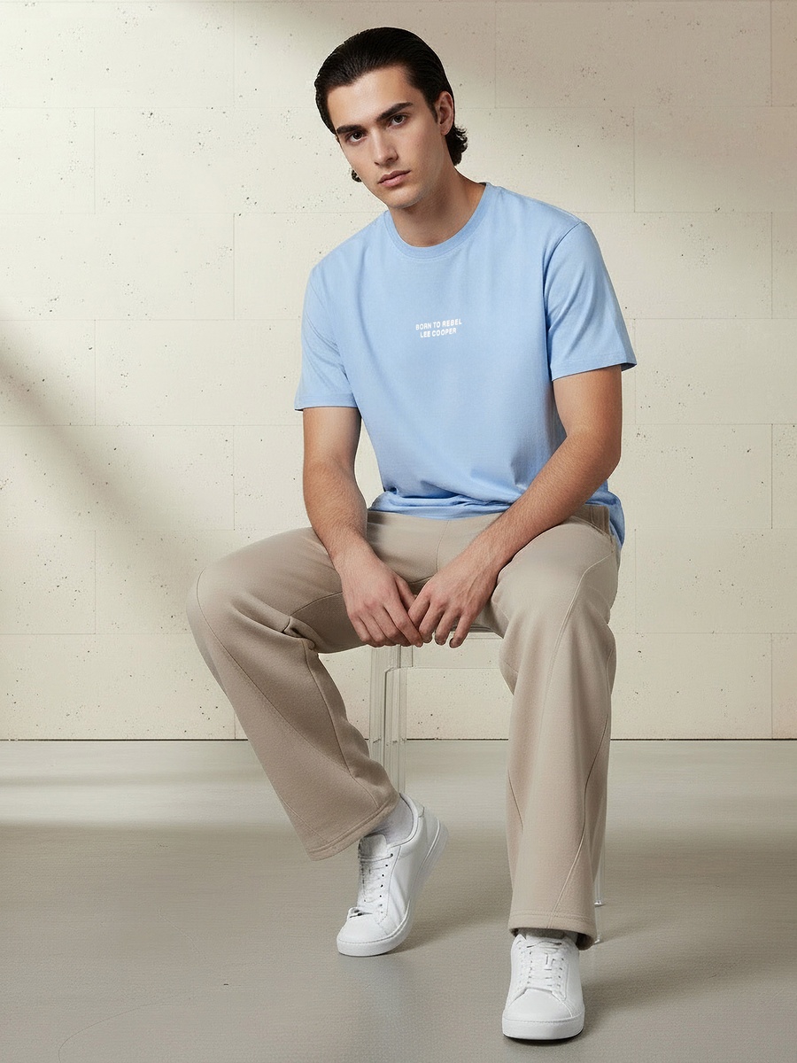 Men Regular Fit Crew Neck Short Sleeve Printed T-Shirt