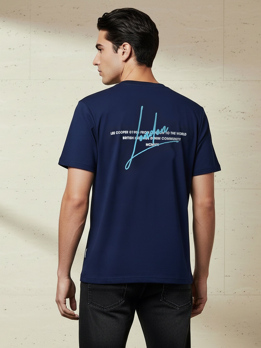 Men Regular Fit Crew Neck Short Sleeve Printed T-Shirt