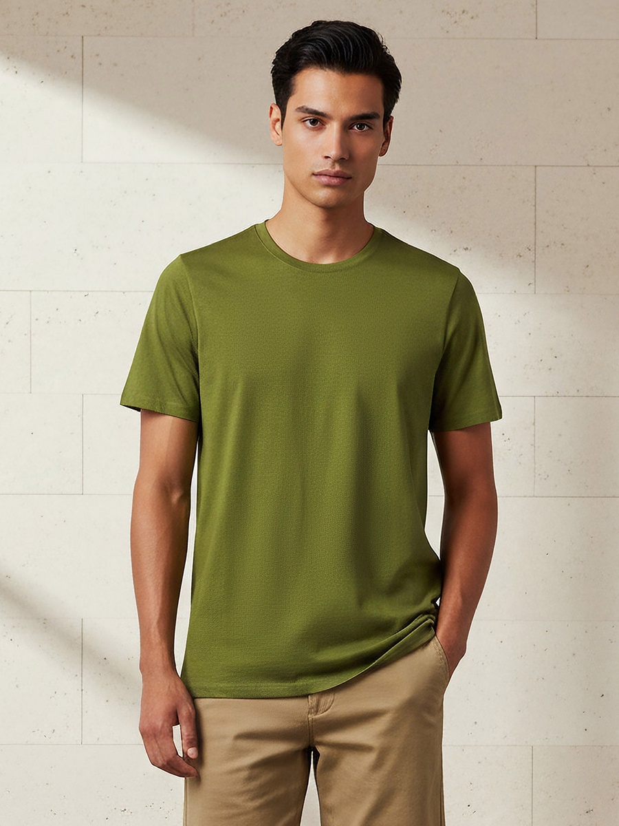 Men Regular Fit Crew Neck Short Sleeve T-Shirt