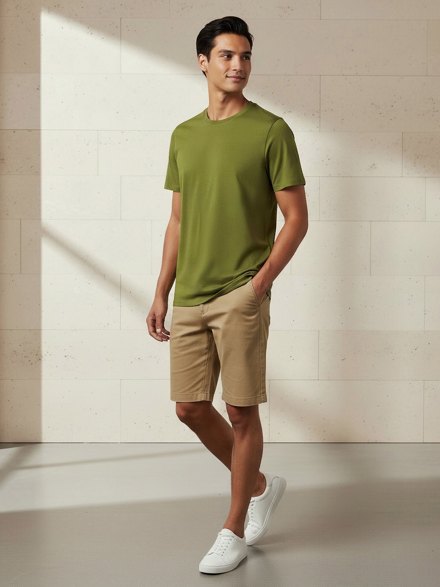 Men Regular Fit Crew Neck Short Sleeve T-Shirt