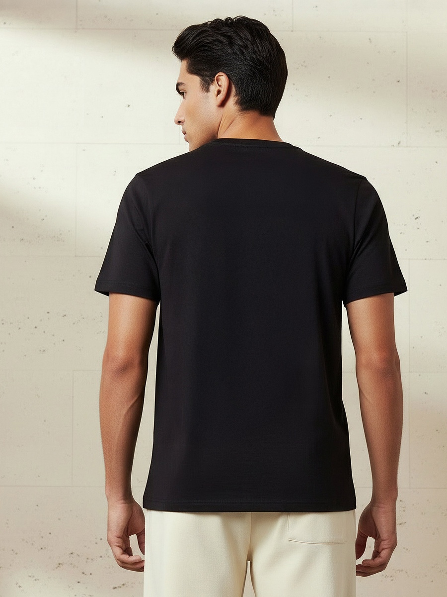 Men Slim Fit Crew Neck Short Sleeve Printed T-Shirt