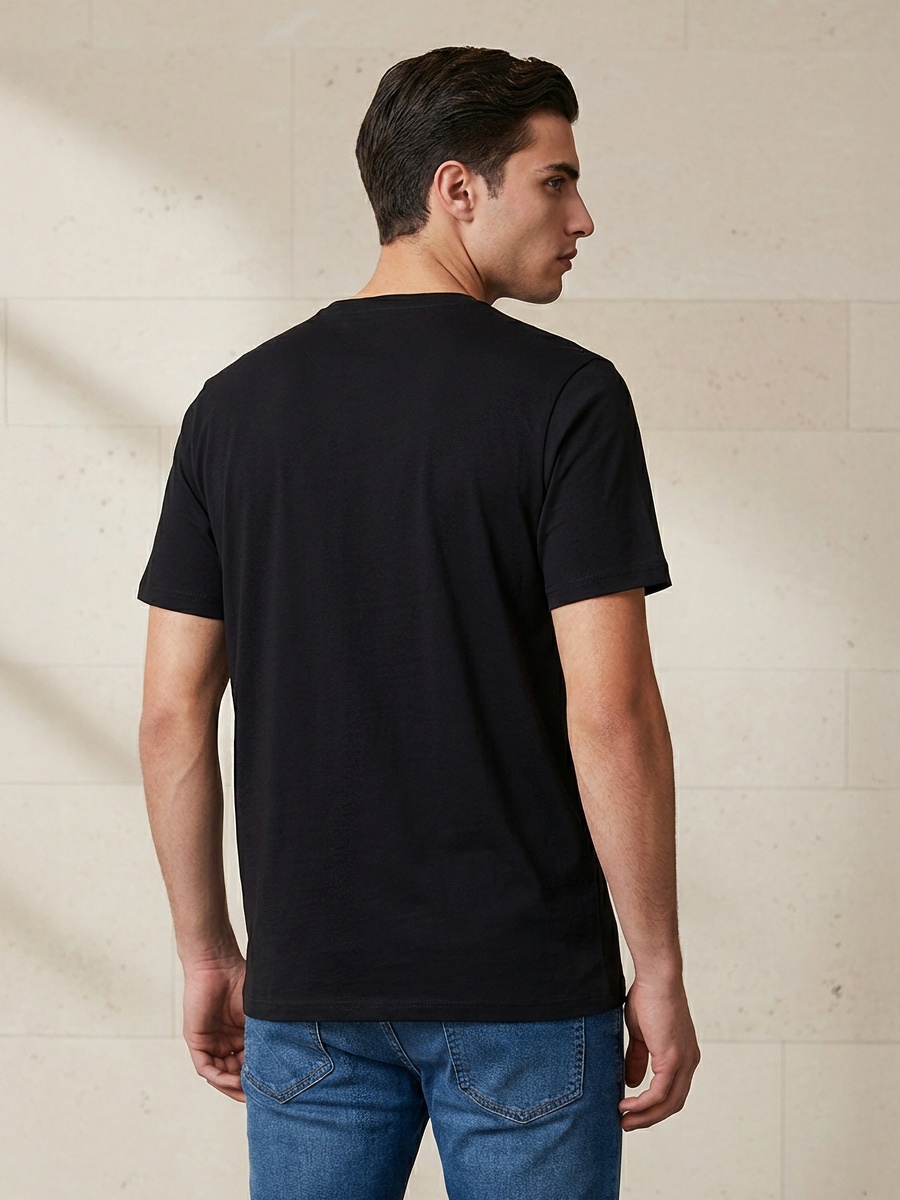 Men Slim Fit Crew Neck Short Sleeve Printed T-Shirt