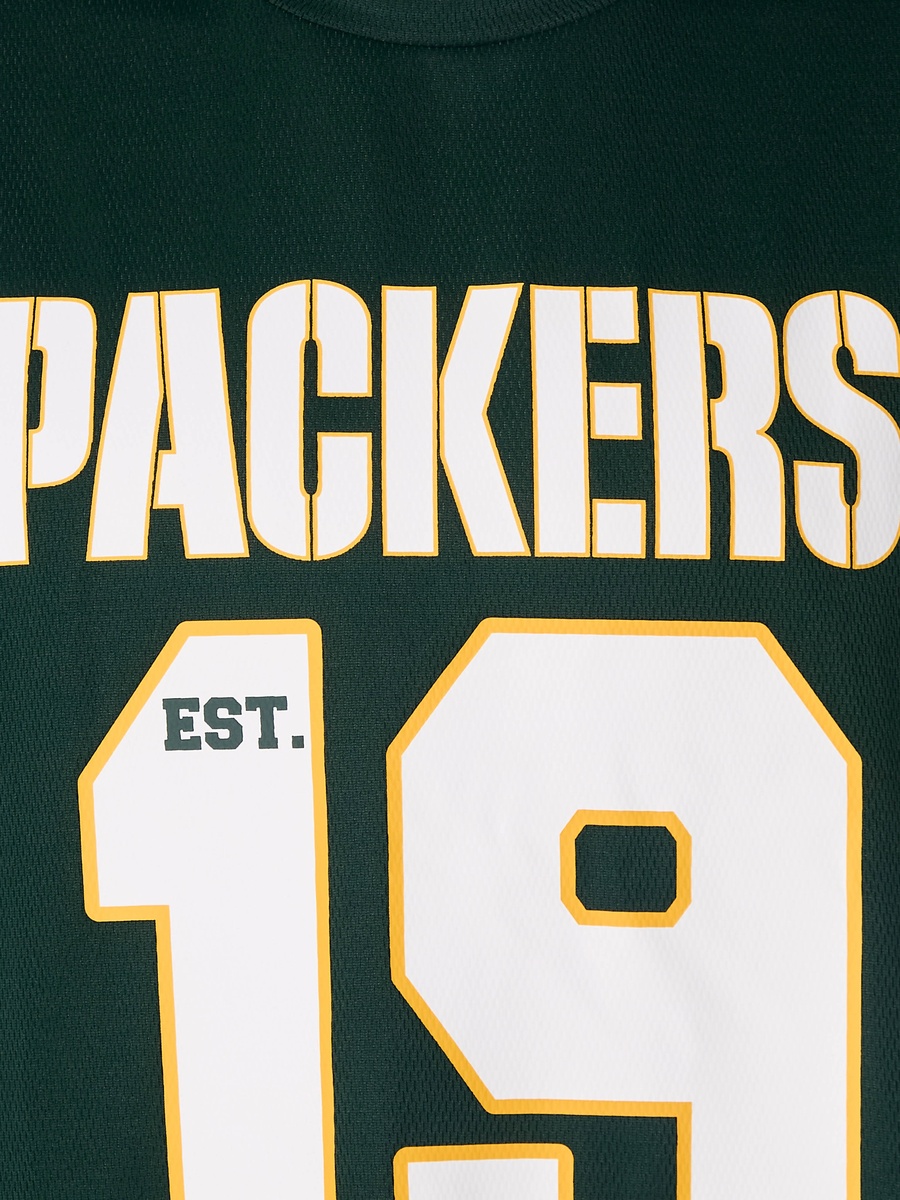 Men Relaxed Fit Round Neck Short Sleeves Green Bay Packers Print T-Shirt