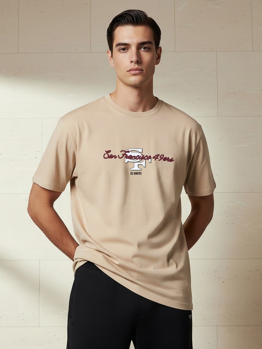 Men Relaxed Fit Crew Neck Short Sleeves Green Bay Packers Print T-Shirt