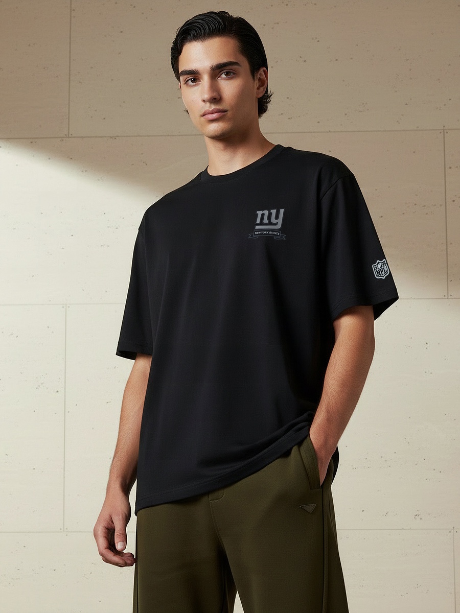 Men Relaxed Fit Crew Neck Short Sleeves Green Bay Packers Print T-Shirt