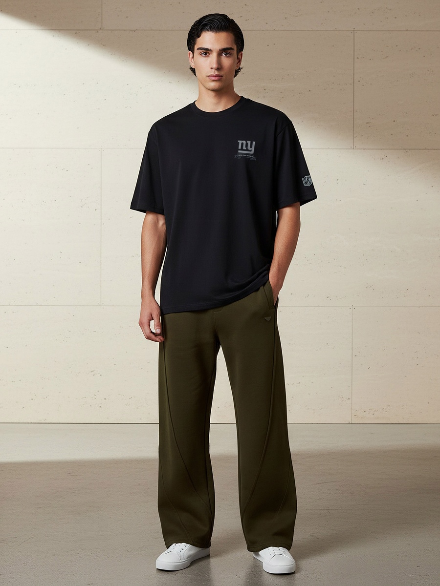 Men Relaxed Fit Crew Neck Short Sleeves Green Bay Packers Print T-Shirt