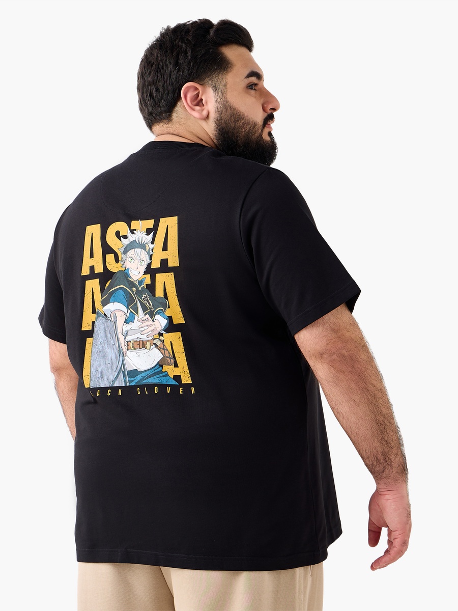 Men Regular Fit Crew Neck Short Sleeves Asta Print T-Shirt